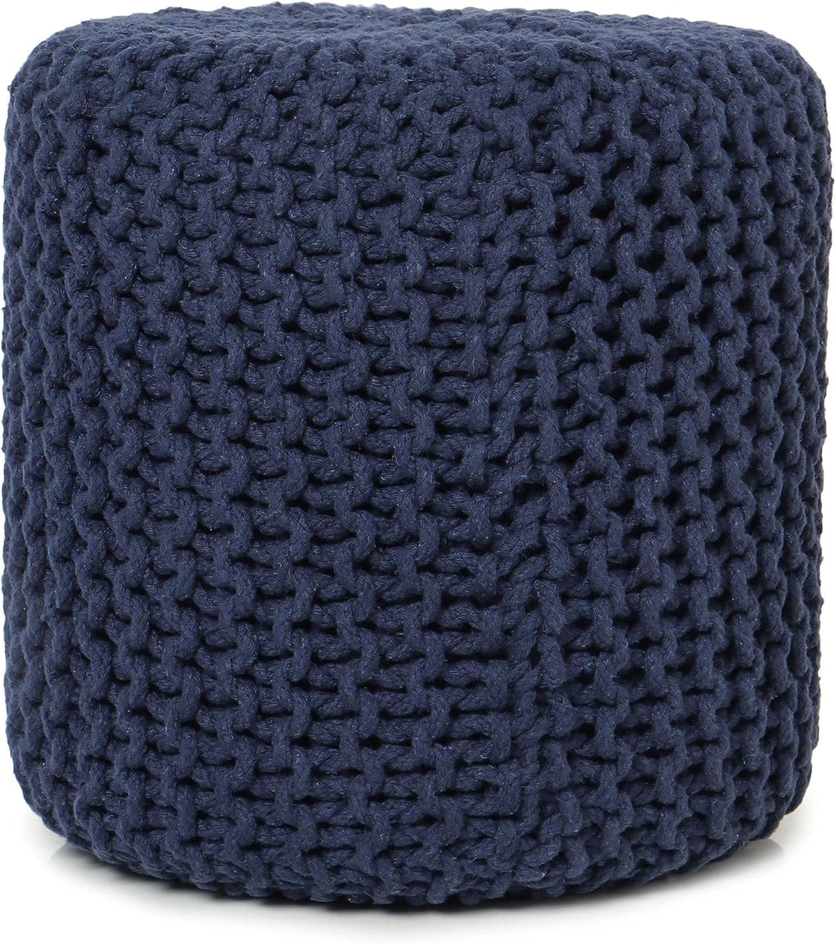 REDEARTH Cylindrical Pouf Ottoman -Hand Knitted Poof Pouffe Accent Chair Seat Footrest for Living