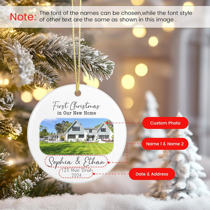 Personalized First Christmas in Our New Home Ornament 2025, New House Photo Christmas Ornaments for