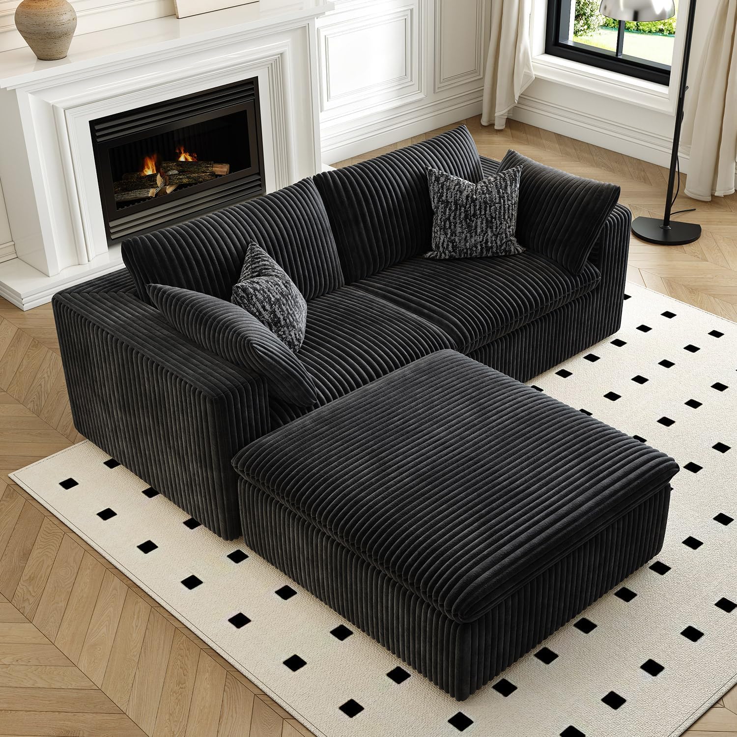 LoveSeat Cloud Couch Modular Sectional Sofa for Living Room,Modern Sofa with Deep Seat，2 Seater