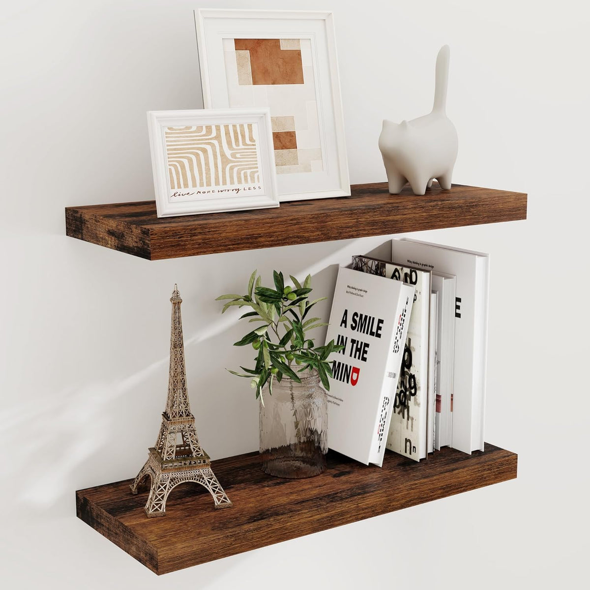 24 x 9 Floating Shelves, 9 Inch Deep Floating Shelf Wall Mounted, 24 Inch Bathroom Shelves Set of