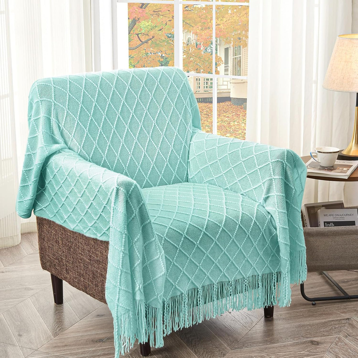 inhand Knitted Throw Blanket for Couch and Bed, Soft Living Room Home Decor Knitted Blanket with