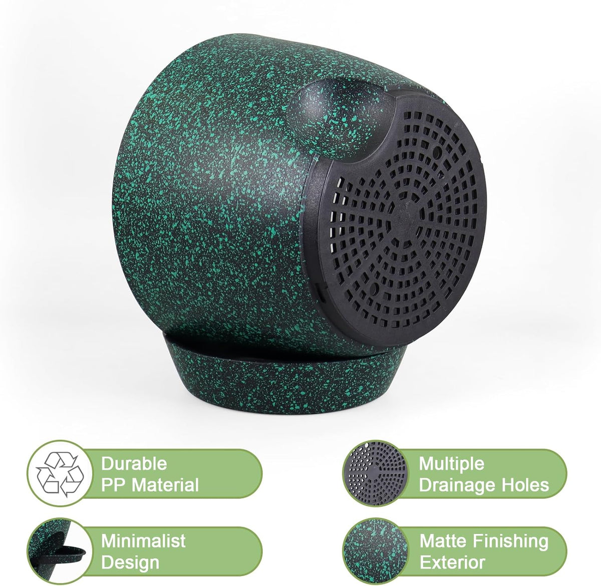 12/10/9 inch Large Self Watering Pots, Planter, Plant Pots with Mesh Drainage Holes for Indoor