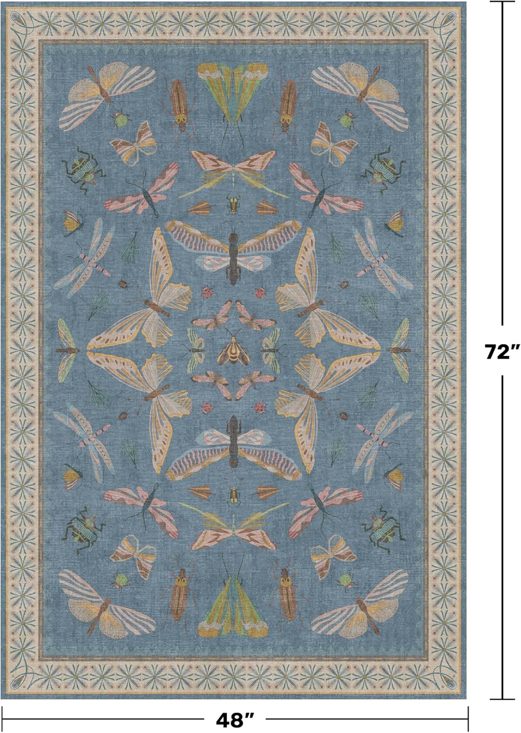 Washable 4x6 Small Rug for Living Room, Area Rug for Kitchen, Bedside, Large Entryway Indoor