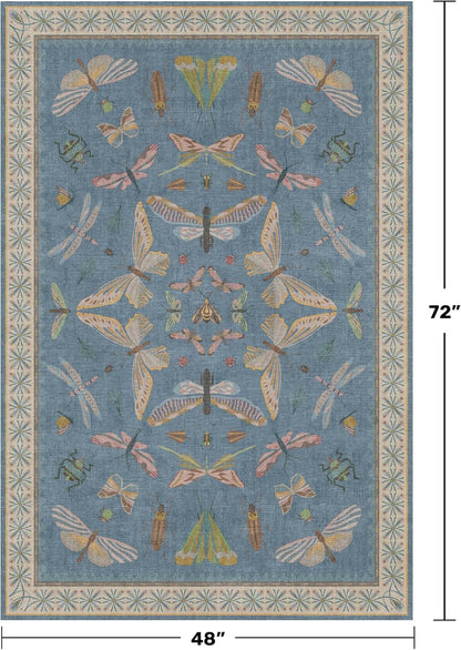 Washable 4x6 Small Rug for Living Room, Area Rug for Kitchen, Bedside, Large Entryway Indoor