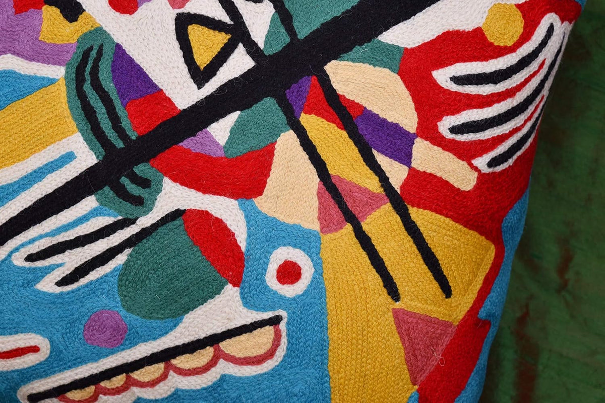 Kandinsky Modern Pillow Cover - Blue Painting | Abstract Throw Pillows | Modern Chair Cushion|
