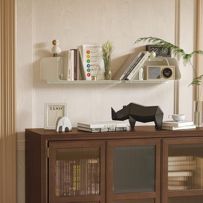 Floating Shelves, Wall Shelf, Set of 3 Wall Mounted Metal Shelves with Unique Design for Wall
