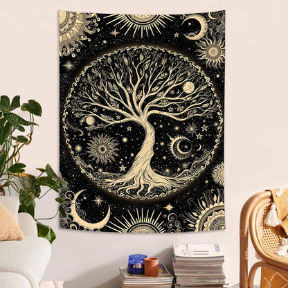 Lunerfex Tree of Life Tapestry Starry Sky Wall Tapestry, Vintage Tapestries for Bedroom Ceiling