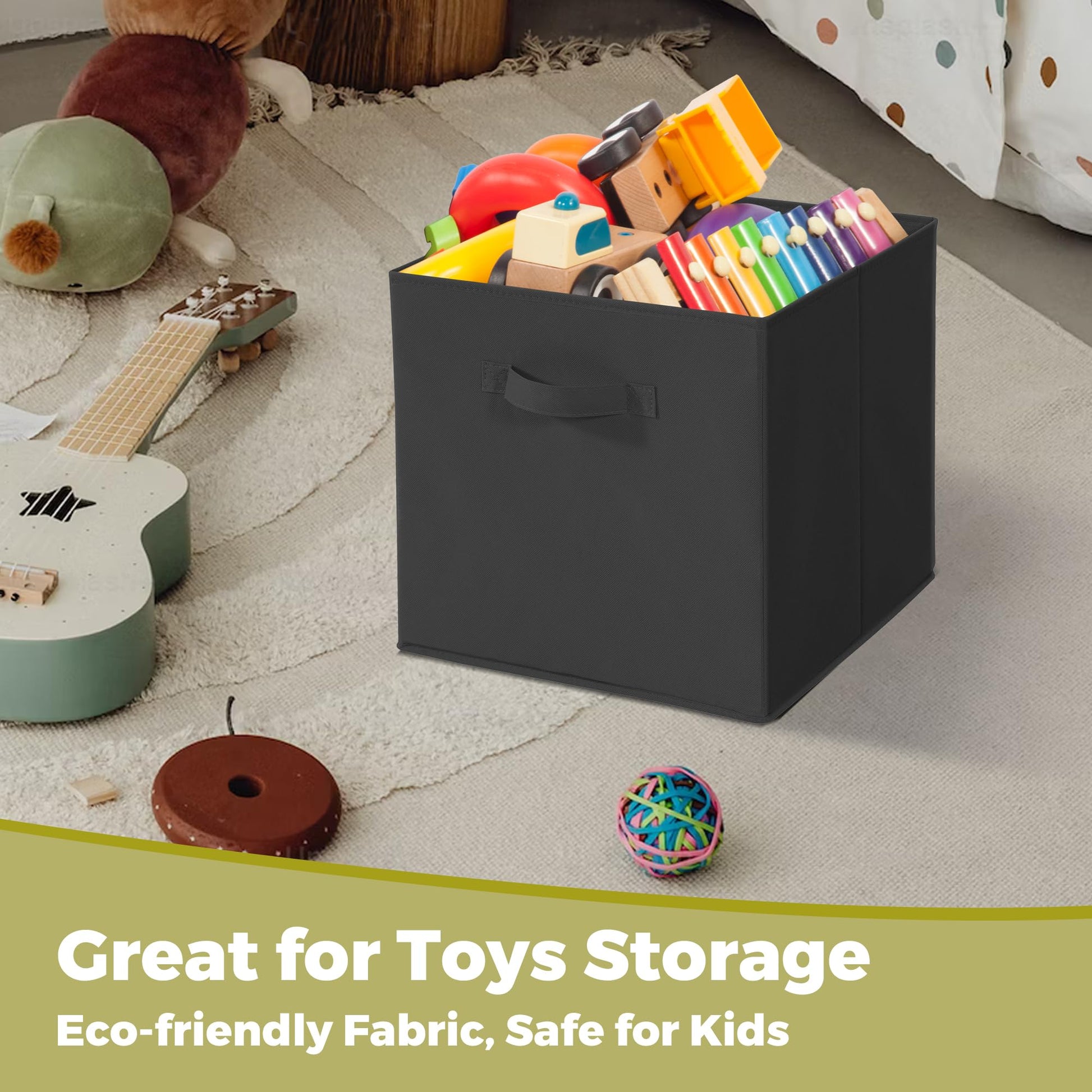 STORAGEIDEAS 11x11 Storage Bins, Set of 4 Storage Cubes, Collapsible Cube Storage Bins, Fabric