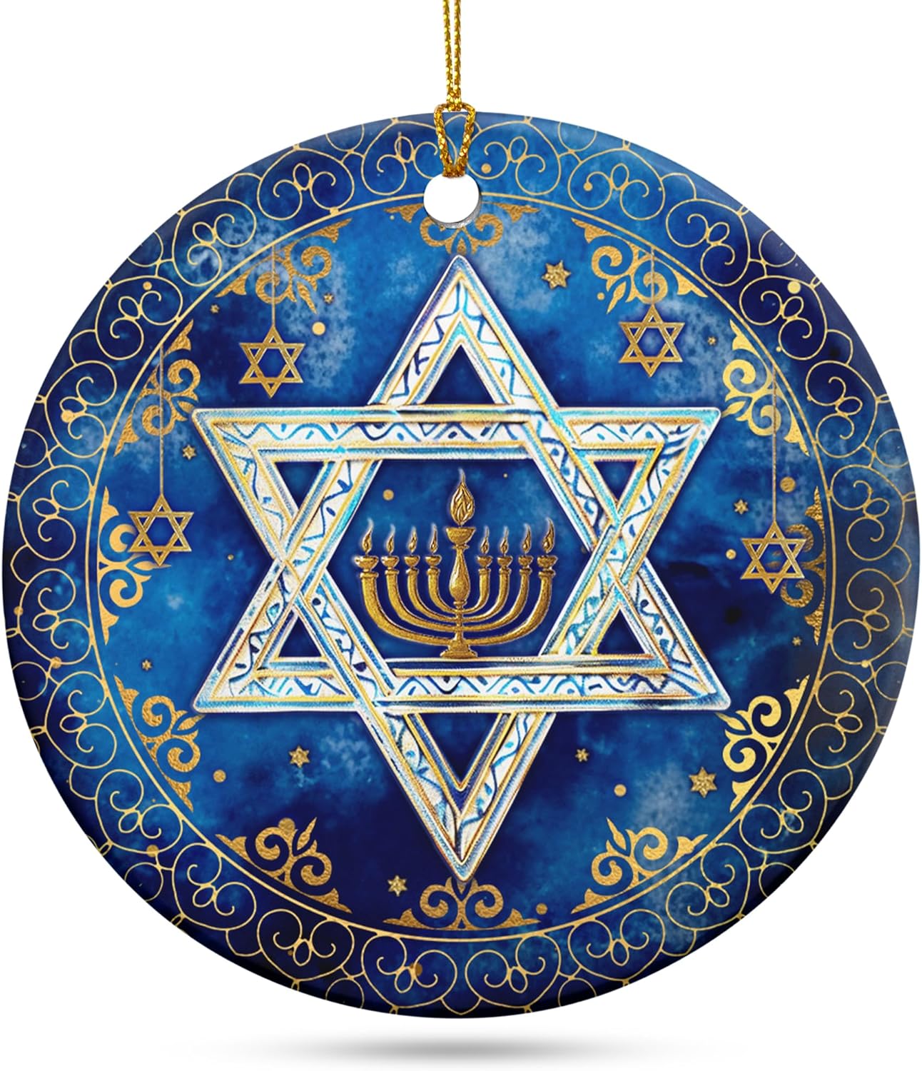 FLAGWIX Hanukkah Gifts for Men Women - Ceramic Christmas Ornaments 2025 for Tree Decorations
