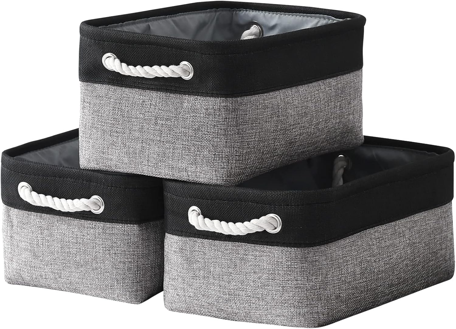 TheWarmHome Storage Basket for Organizing - 14x10x7 inch Medium 3 Pack Collapsible Storage Bin for