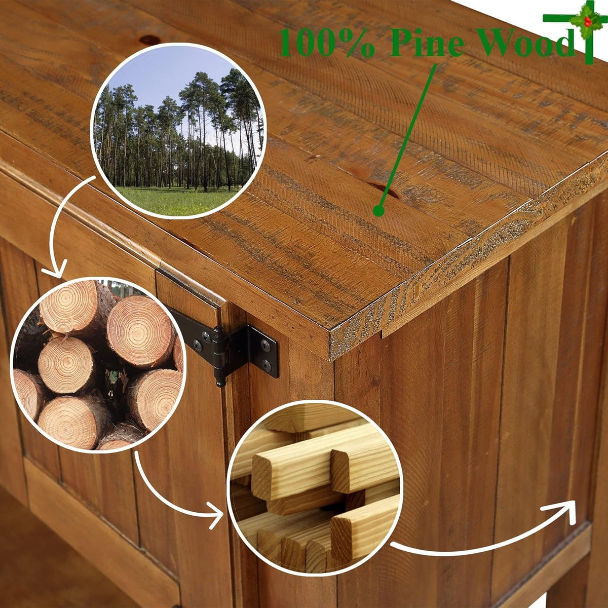 Solid Wood Farmhouse Console Table,Sofa Table with Storage Drawers and Shelves,Entryway Table for