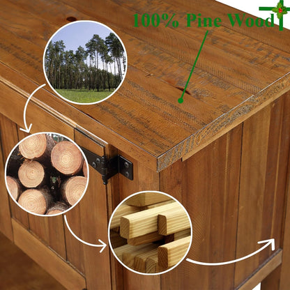 Solid Wood Farmhouse Console Table,Sofa Table with Storage Drawers and Shelves,Entryway Table for