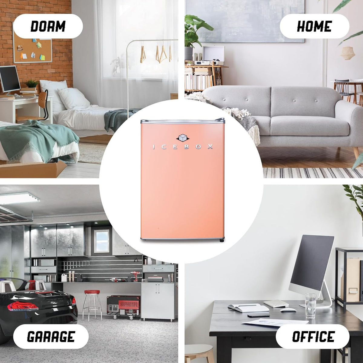 IBCR25BLS Compact, Energy Star Certified Small, Single Door Mini Fridge with Freezer Refrigerator