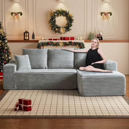 HYJT-H&K Modular Sectional Sofa Cloud Secttional Couch, 107" Comfy L Shaped Couches for Living