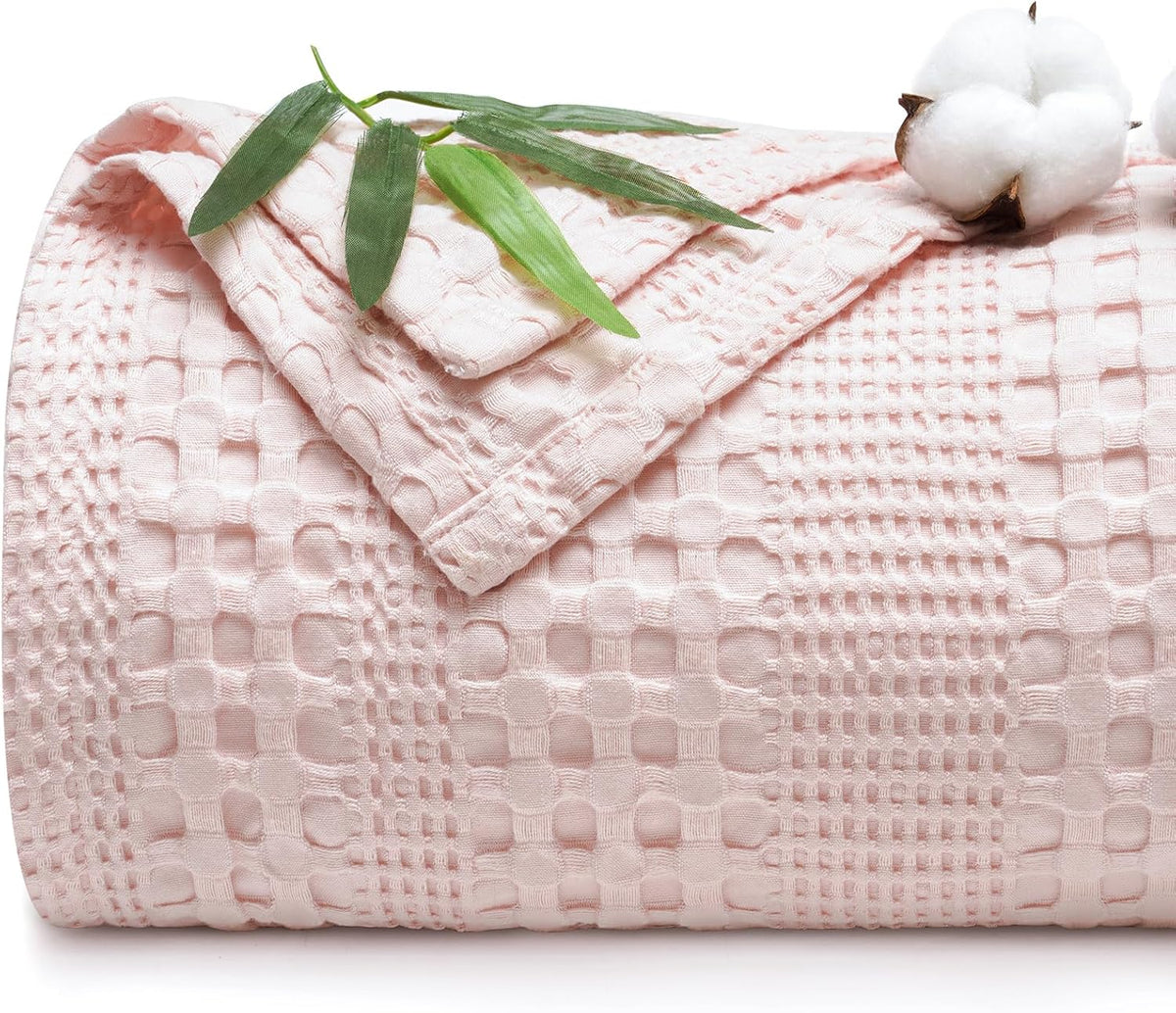 PHF Cooling Waffle Blanket King Size, Lightweight 60% Rayon Derived from Bamboo & 40% Cotton