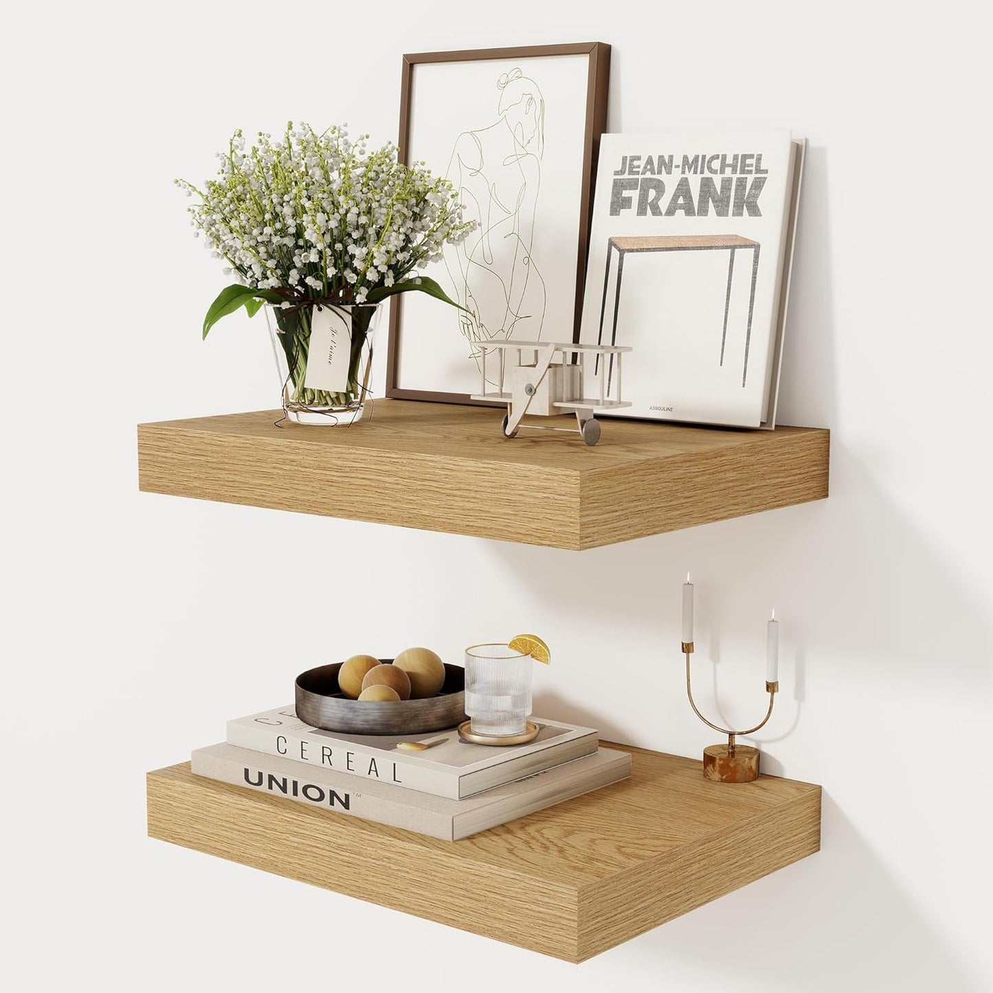 12 Inch Deep Floating Shelves, 16 x 12 Floating Shelf for Books, Rustic Wood Deep Wall Shelves for