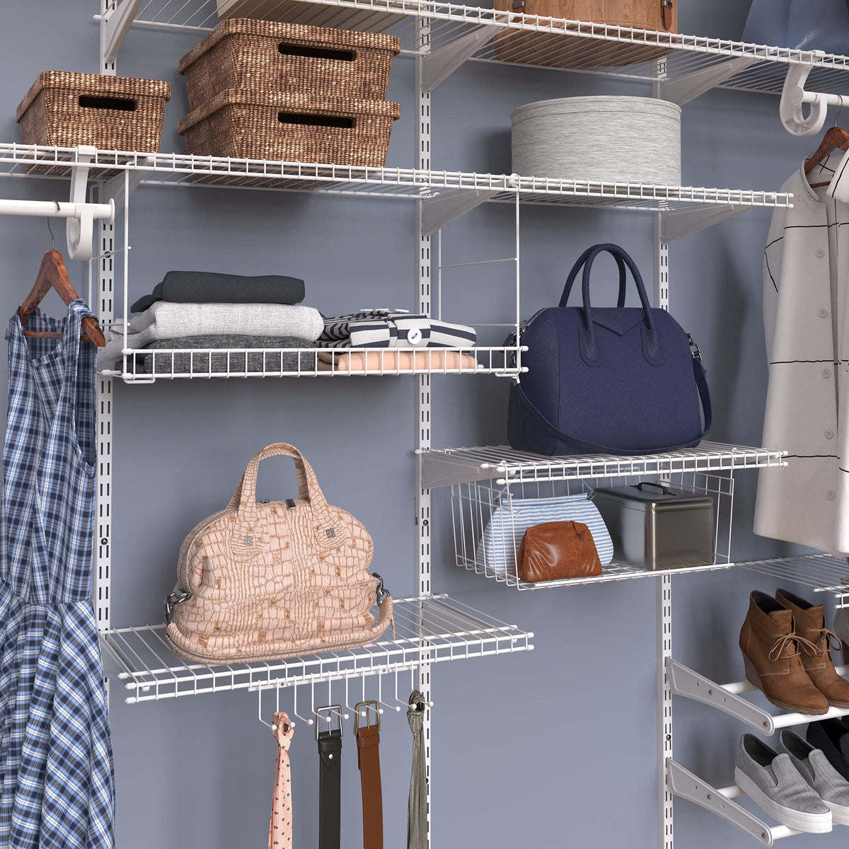 ClosetMaid Wire Hanging Shelf Basket for Storage, Organization in Closet or Pantry, No Assembly or