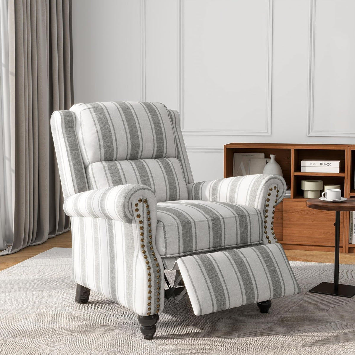 UIXE Pushback Recliner Chairs Set of 2, Fabric Armchair Push Back Accent Chair for Living Room