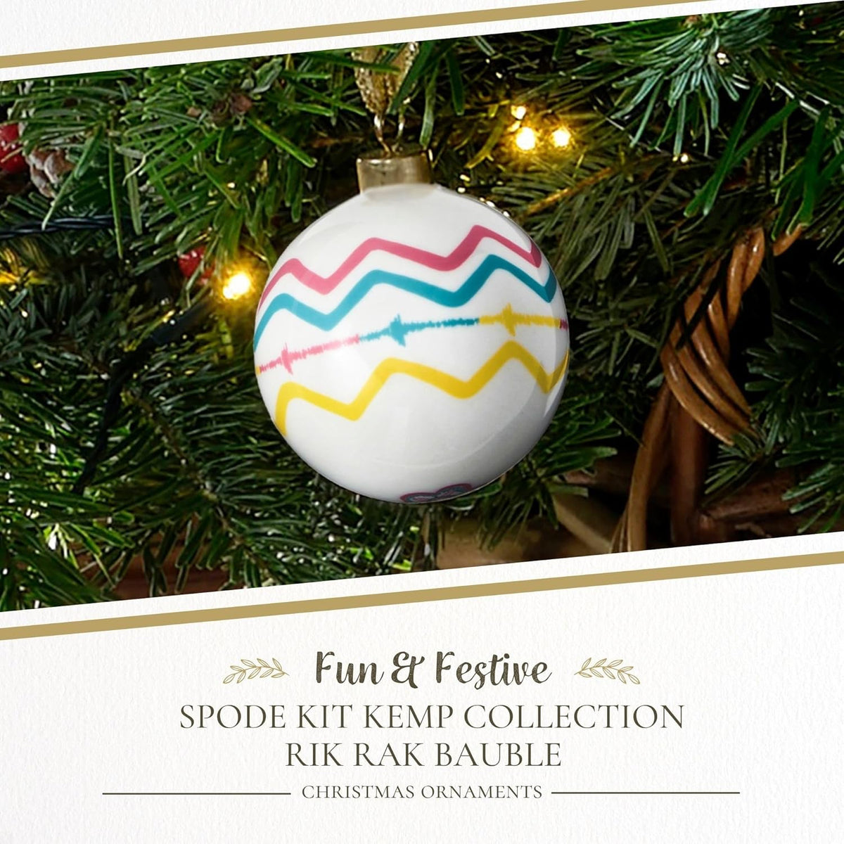 Spode Kit Kemp Christmas Ornament - Rik RAK - Fine China Whimsical Festive Keepsake, Collectible