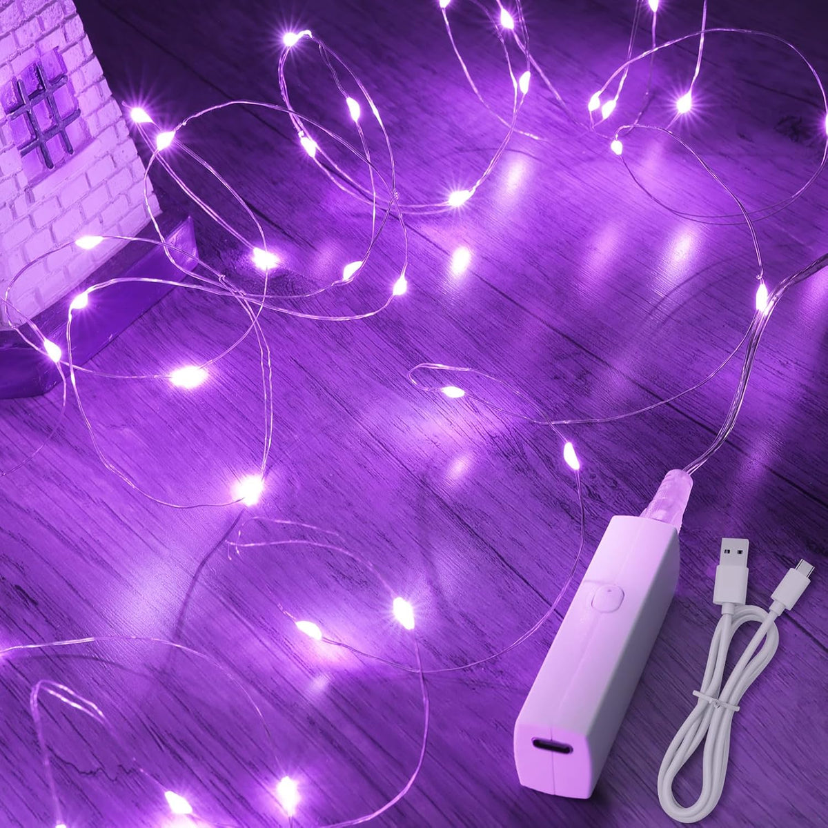 Lakumu Rechargeable Fairy Lights Battery Operated, String Lights with Timer, Mini LED Twinkle