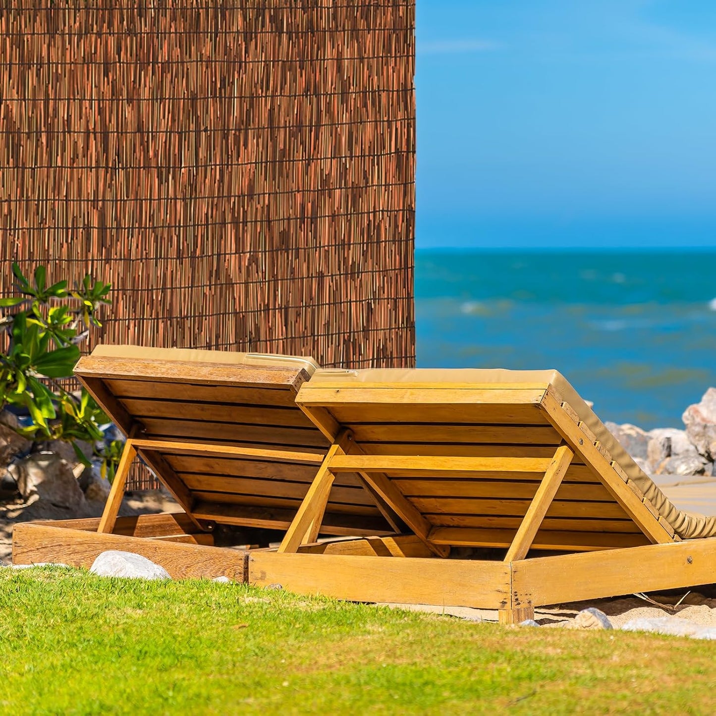 Brown 6FT X 16.4FT Reed Fencing Roll, Balcony Privacy Reed Shade Bamboo Fencing Garden Fence