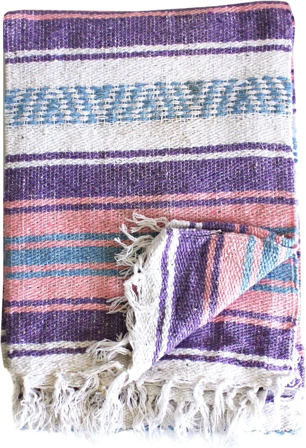 Del Mex Classic Mexican Blanket, Large Authentic Woven Falsa Throw (70"x50"), Artisan Southwest