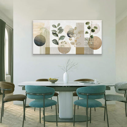 Boho Green Wall Art Mid Century Canvas Wall Art Decor Set Bohemian Abstract Wall Decor Modern