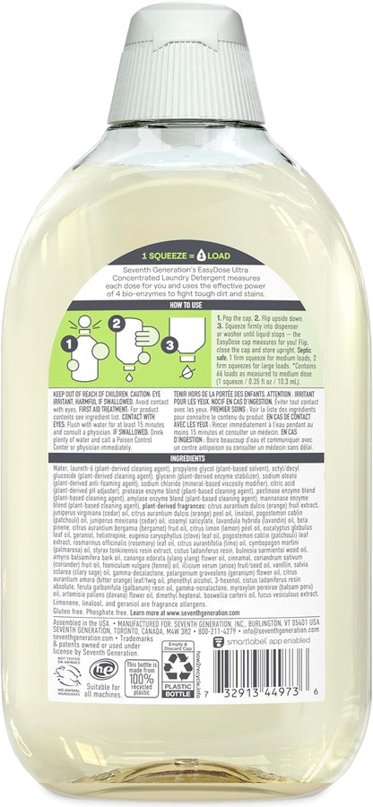 Seventh Generation Laundry Detergent Ultra Concentrated Clean Scent oz 2 Pack 132 Loads, Clear
