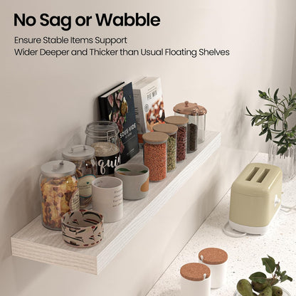 Floating Shelves for Wall, 36" W x 8" D x 1.5" H, Wooden Wall Mounted Display Shelves with