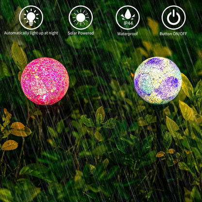VCUTEKA Solar Garden Decorative Lights Outdoor, Mosaic Solar Light Waterproof LED Pathway Stake