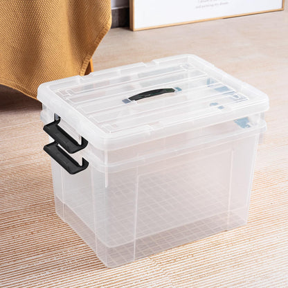 Cetomo Lidded Storage Bin with Handle, Storage Bins with Lid, Organizing Container with Secure