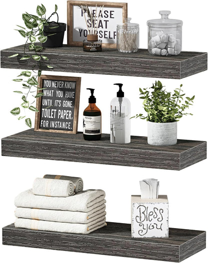 QEEIG Floating Shelves for Wall Bathroom Shelf Bedroom Kitchen Living Room Hanging Book Shelves