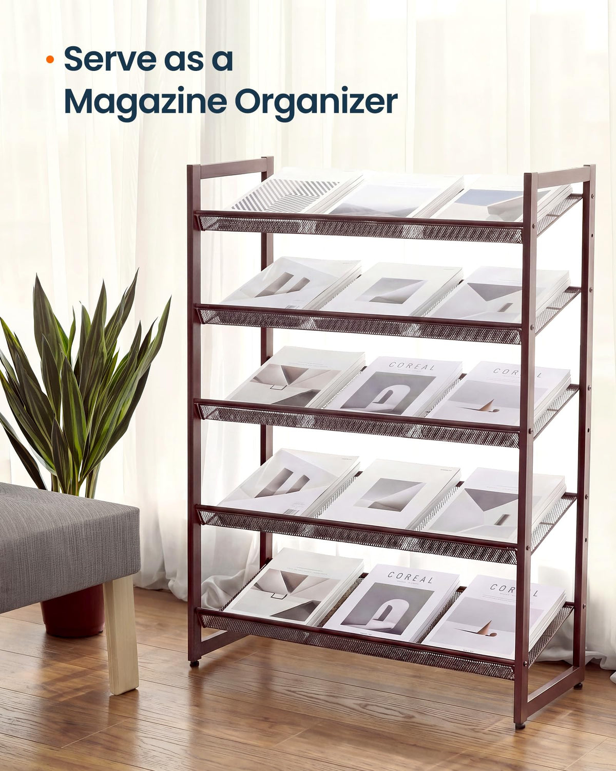 SONGMICS HOME 5-Tier Stackable Shoe Rack, Metal Shoe Organizer for Closet, Entryway, Garage, Flat