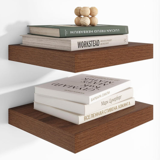 Heimlove 12 Inch Deep Floating Shelves, 12 x 12 inches Long Wall Shelf, Large Extra Display Shelf &