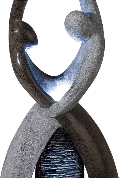 Dancing Couple 57" High Large Modern Indoor Outdoor Decor Faux Stone Floor Fountain with Light LED