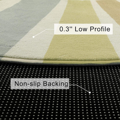 STARUIA Boho Sun Round Area Rug for Living Room, 6 Ft Washable Nursery Rug for Playroom, Colorful