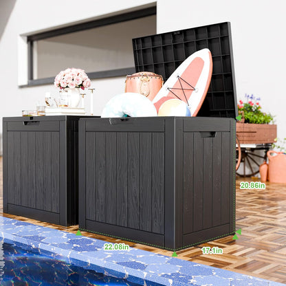 30 Gallon Outdoor Deck Box,Storage Lockable Waterproof Patio Furniture,Garden Tools,Cushions,Pool