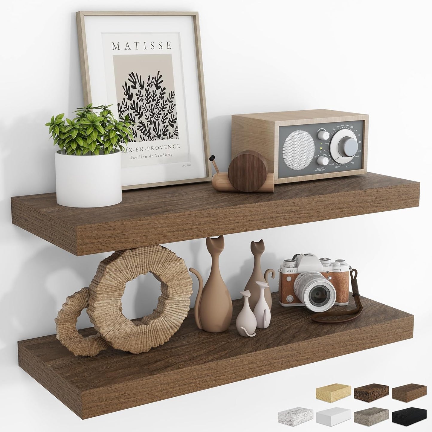 RICHFOCUS 31.5Inch Floating Shelves for Wall 2 Pack Shelves for Bedroom|Kitchen|Bathroom Wall