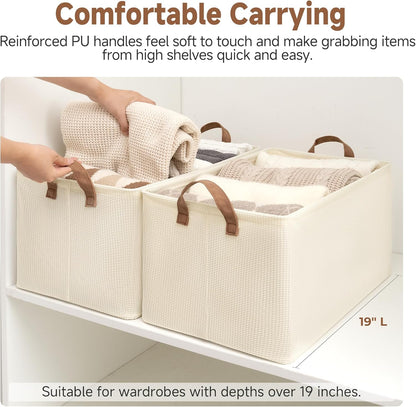 StorageWorks Storage Bins, Shelves Baskets for Organizing, 45L Extra Large Fabric Closet Organizers