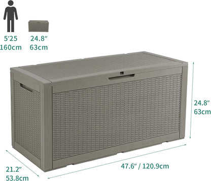YITAHOME 100 Gallon Large Resin Deck Box Outdoor Storage Boxes for Patio Furniture, Outdoor