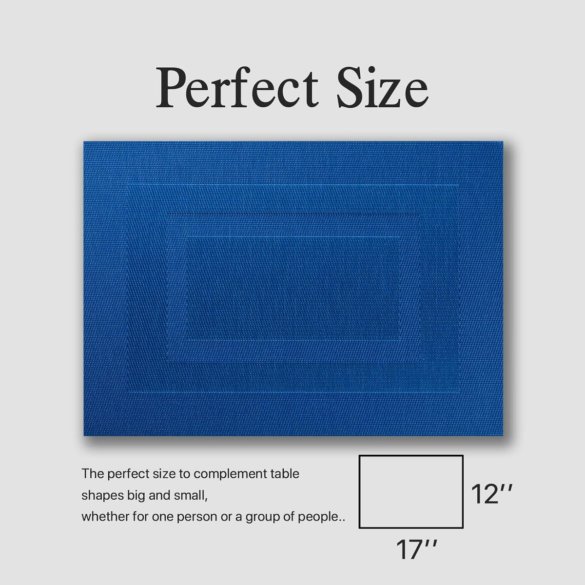 Placemats Set of 4 - Easy Clean Woven Vinyl Placemats for Dining Table, Indoor/Outdoor Place Mats