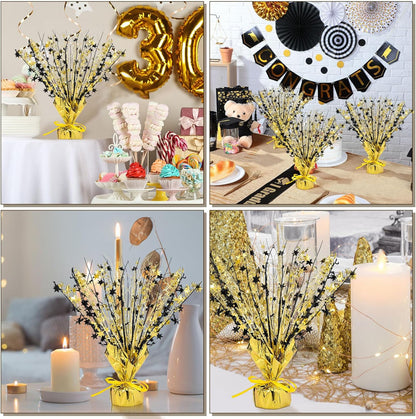 Crowye 18 Pieces Metallic Foil Spray Centerpiece Party Star Table Decoration Burst Metallic Table