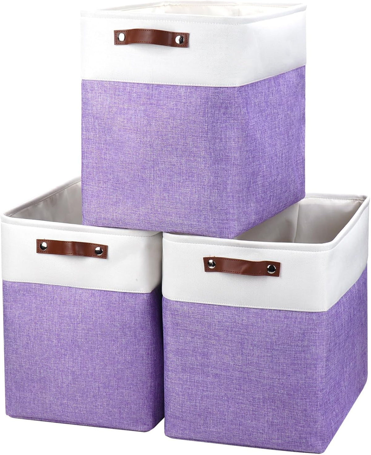 Large Fabric Storage Baskets | 50L Storage Bins, Decorative Linen Closet Baskets with Handles for