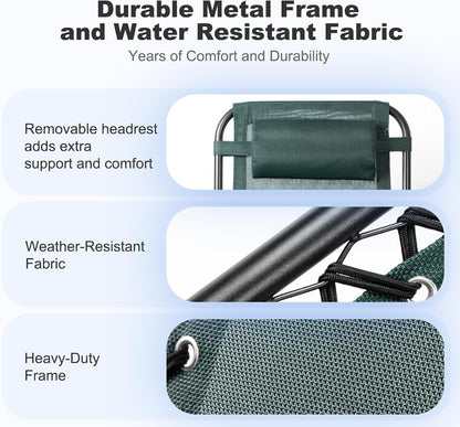 Nazhura Set of 2 Relaxing Recliners Patio Chairs Adjustable Steel Mesh Zero Gravity Lounge Chair