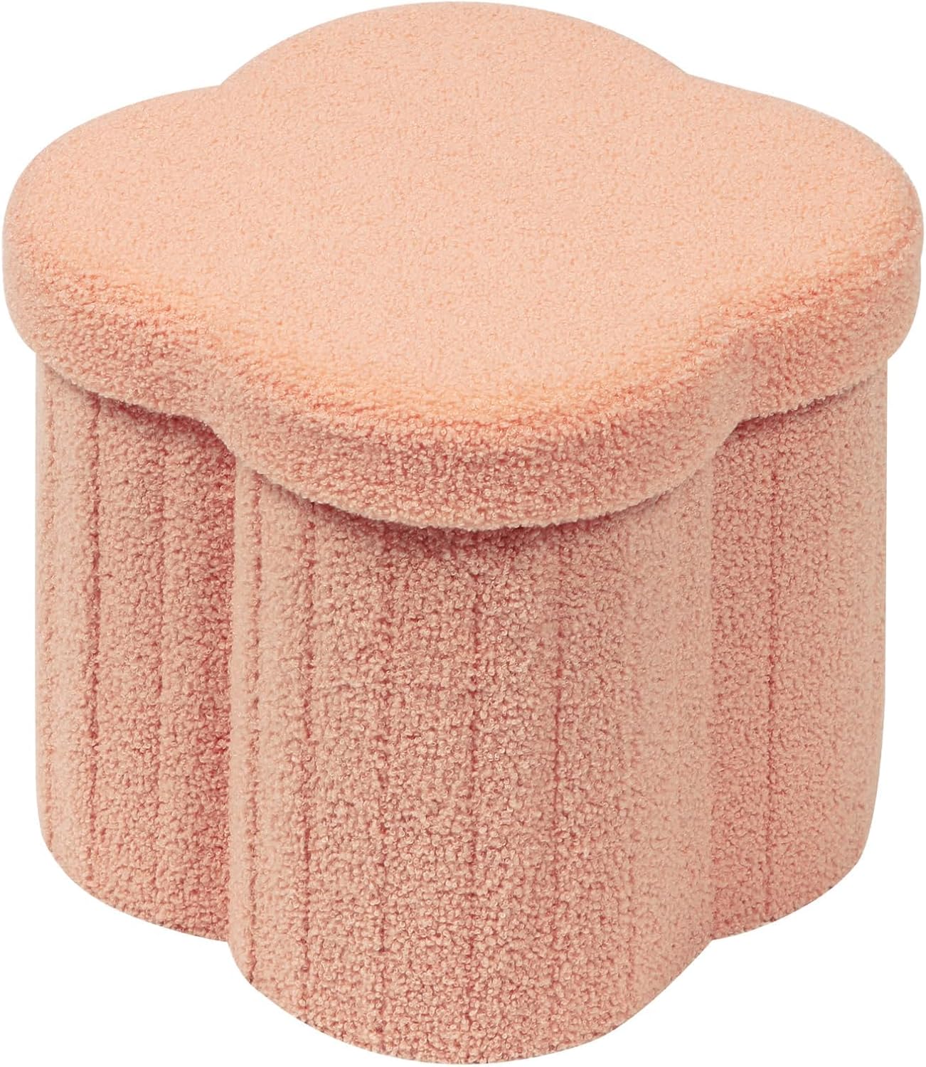 B FSOBEIIALEO Storage Ottoman Cube, Flowers Shaped Ottomans with Storage Foot Stool Footrest for