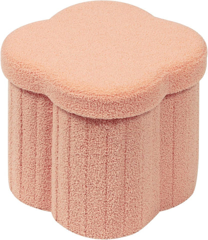 B FSOBEIIALEO Storage Ottoman Cube, Flowers Shaped Ottomans with Storage Foot Stool Footrest for