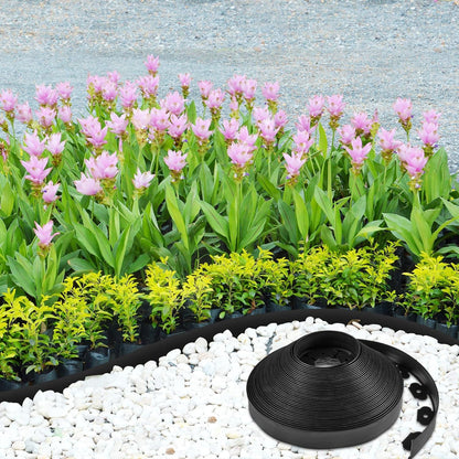 Sasylvia 2'' x 200' Landscape Edging Kit Edging Border Coil Include Anchoring Spikes 10 Connectors