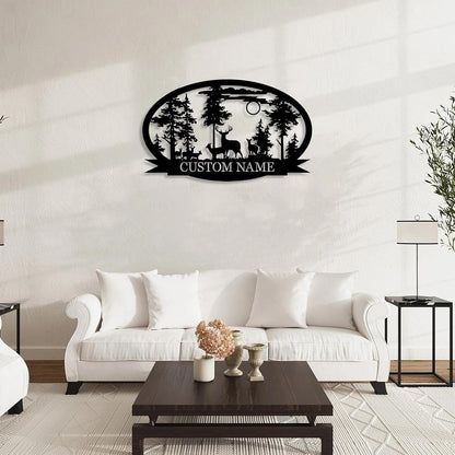Personalized Deer Metal Cabin Sign | Custom Metal Sign | Personalized Camping Signs | Deer Hunter