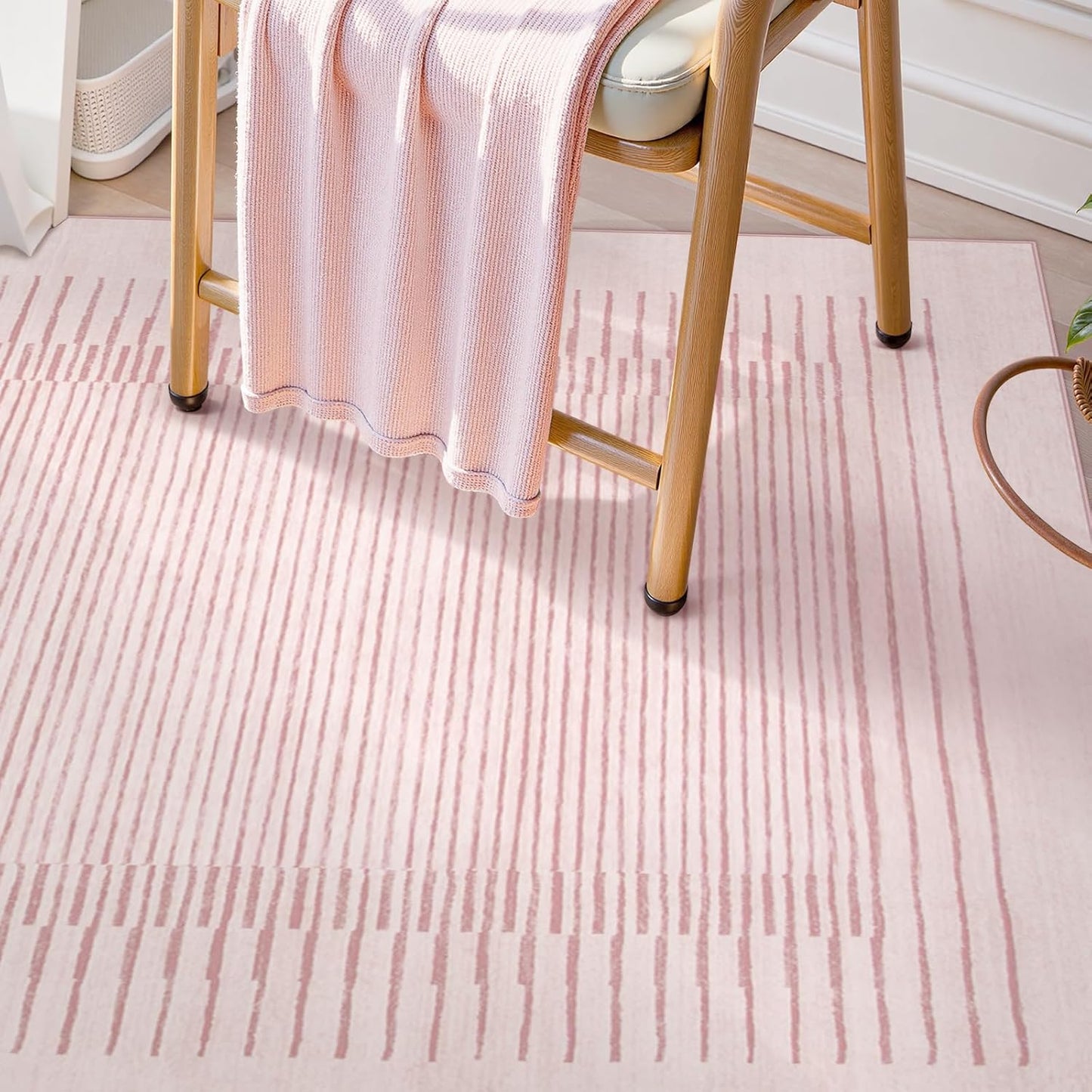 Wonnitar Striped Large Rugs for Living Room, Washable 9x12 Area Rugs for Bedroom, Non-Slip Soft