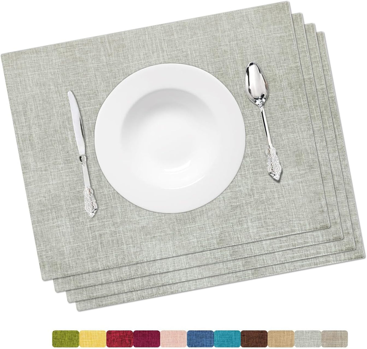 Placemat Set-Washable Place Mats for Parties, Elegant Table Mats for Kitchen Table, Set of 4 Dining